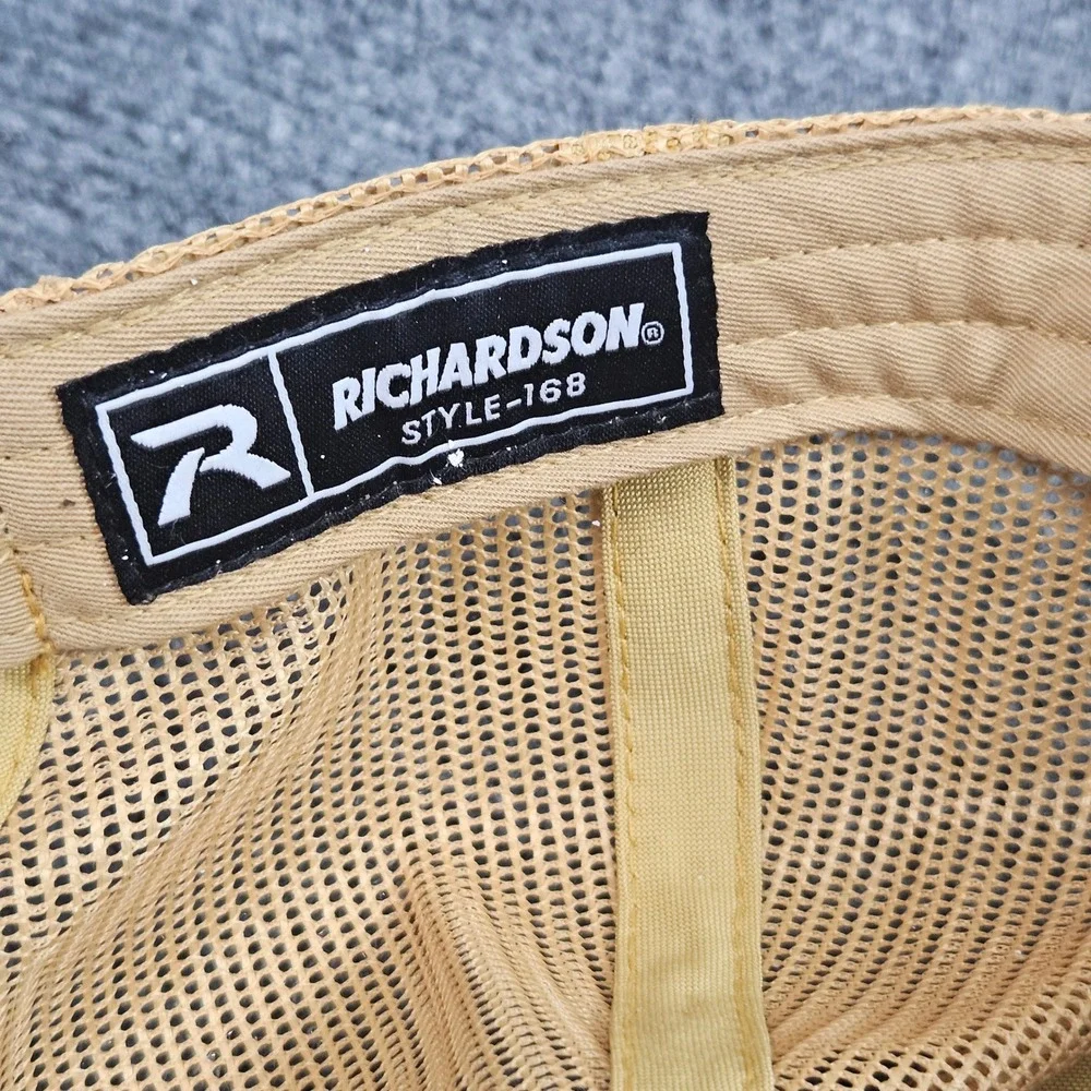 Richardson Blank Trucker Hat Mens Gray Gold Cap Flatbill Snapback Skater Utility